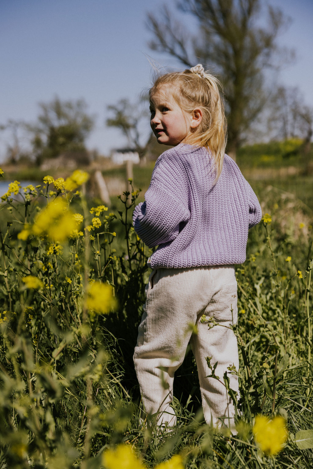 YUKI - Chunky Knitted Cardigan, LILAC, Bio Baumwolle – Bild 5