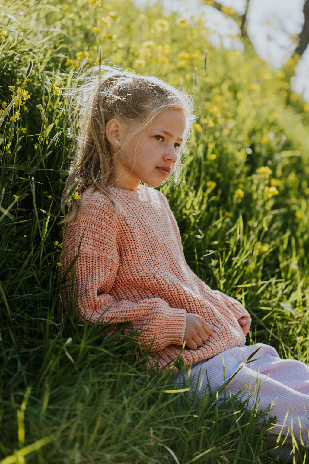 YUKI - Knitted Sweater, CORAL PINK, Bio Baumwolle – Bild 6