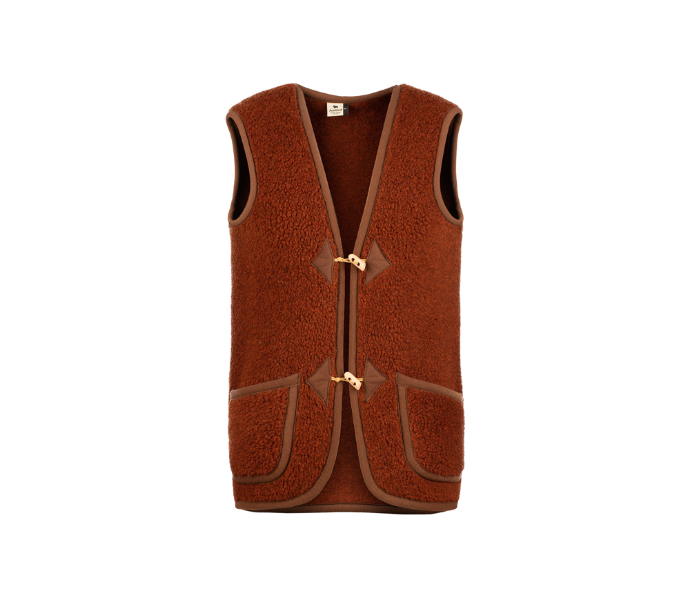 Alwero - Bodywarmer "Alpen" Adult, Biowolle, COGNAC