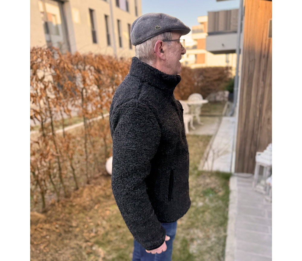 Alwero - Jacke SHERPA, DEEP BLACK, MEN, Biowolle, ultra leicht – Bild 6