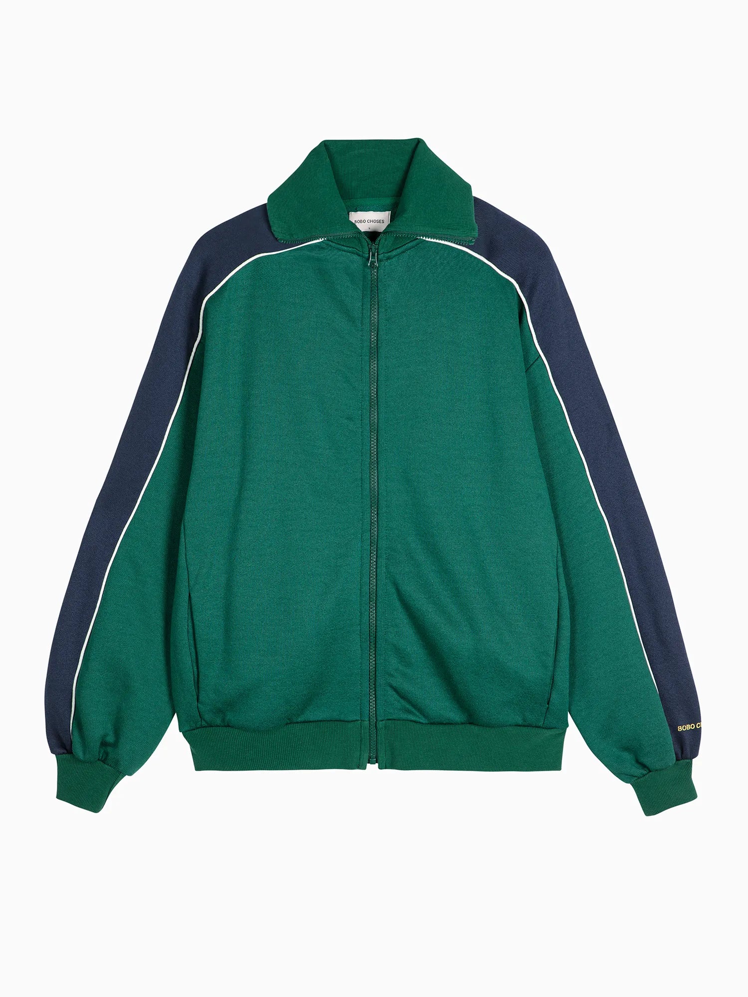 BOBO CHOSES - Gestreifte Sweatjacke mit Reißverschluss, grün/blau