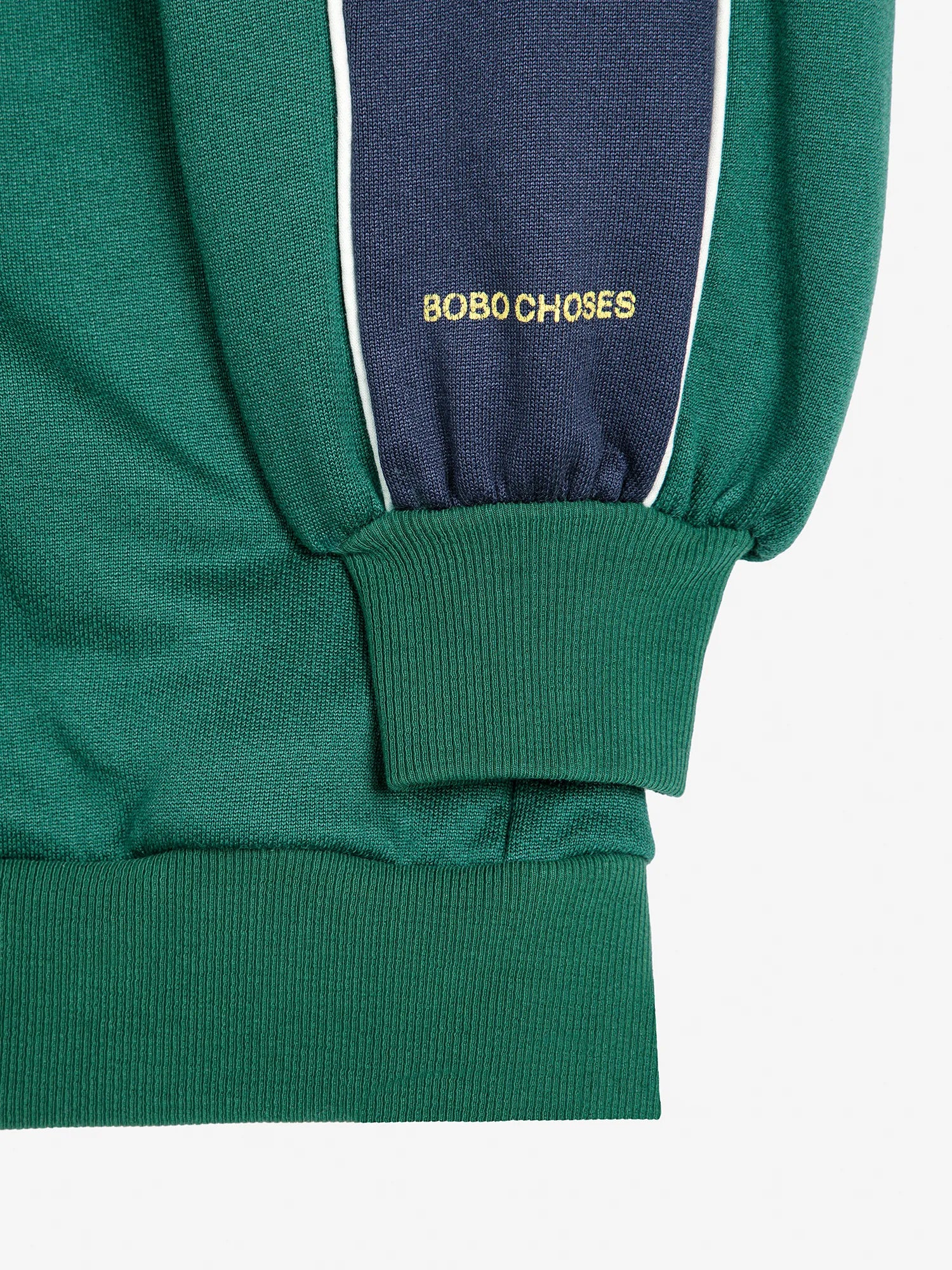 BOBO CHOSES - Gestreifte Sweatjacke mit Reißverschluss, grün/blau – Bild 4