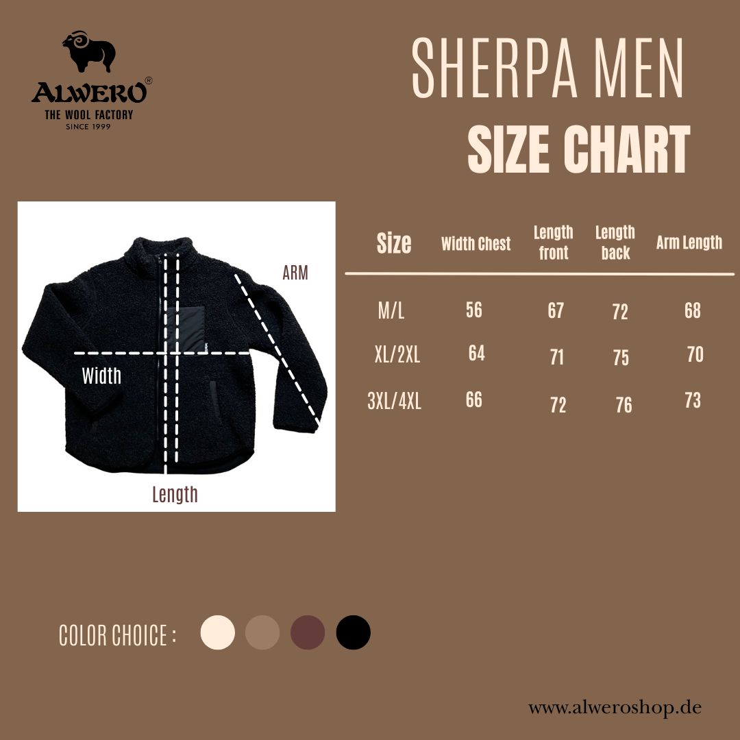 Alwero - Jacke SHERPA, DEEP BLACK, MEN, Biowolle, ultra leicht – Bild 8