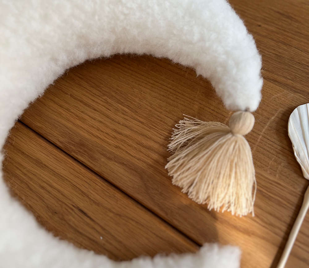 Alwero - Kuschelkissen Mond, natur, Biowolle – Bild 3