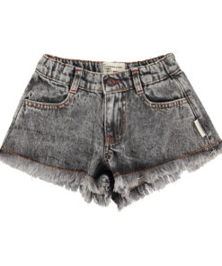PiuPiuChick - Denim Jeans Shorts mit Fransen, washed black