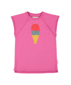 PiuPiuChick - Kleid T-Shirt "EIS", fuchsia, Baumwolle