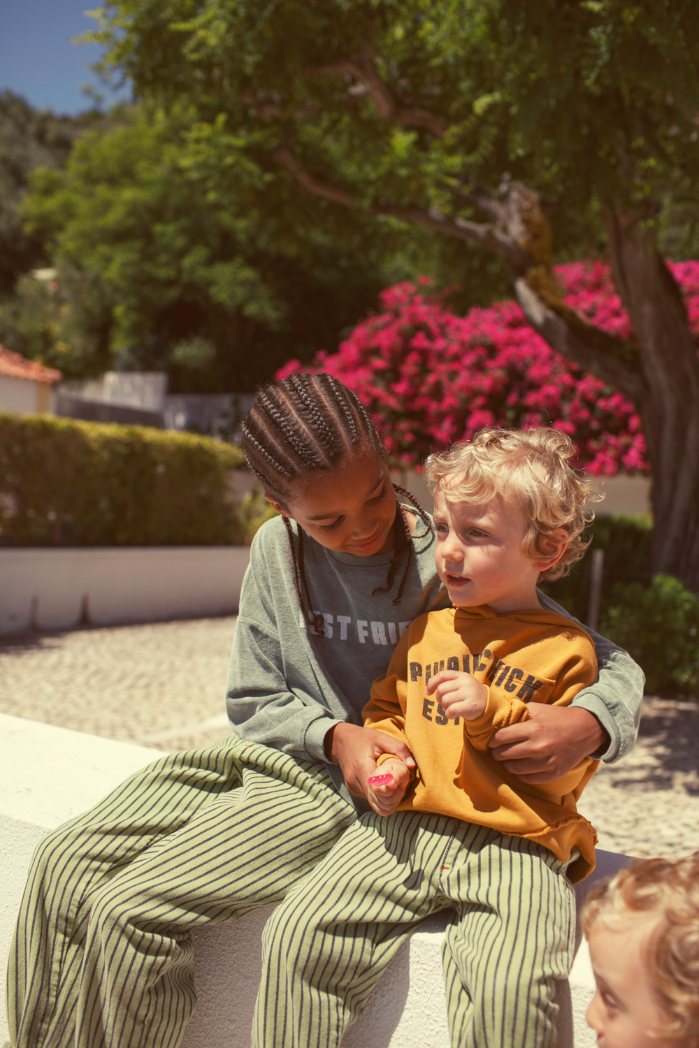 PiuPiuChick - Sweatshirt Frottee "BEST FRIEND", washed green, Biobaumwolle – Bild 6