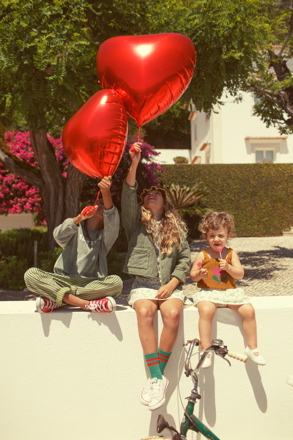 PiuPiuChick - Sweatshirt Frottee "BEST FRIEND", washed green, Biobaumwolle – Bild 7