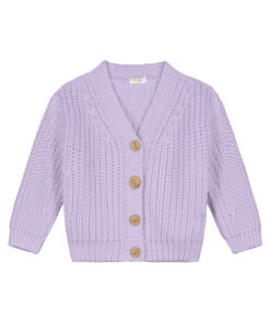 YUKI - Chunky Knitted Cardigan, LILAC, Bio Baumwolle