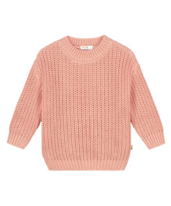YUKI - Knitted Sweater, CORAL PINK, Bio Baumwolle