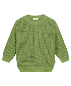 YUKI - Knitted Sweater, OLIVE, Bio Baumwolle