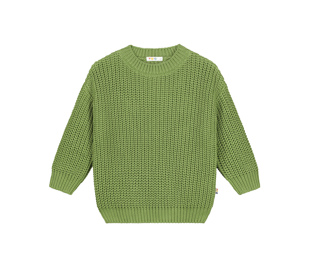 YUKI - Knitted Sweater, OLIVE, Bio Baumwolle