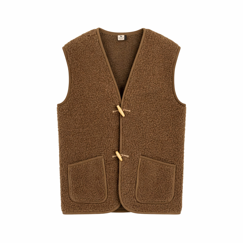 Alwero - Bodywarmer "Alpen 3.0" Adult, Biowolle, Teddy Brown, ultra light