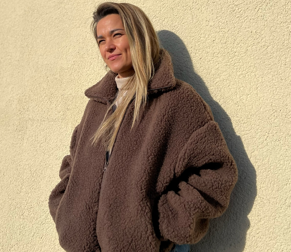 Alwero - Jacke BLANCS, Oversize, CHOCOLATE MARTINI, Biowolle