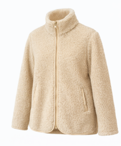 Alwero - Teddy Jacke Women, "Leo", Beige, Biowolle