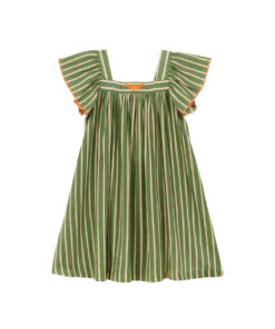 Arsene et les Pipelettes - Kleid RAYURES FLUO, khaki, GOTS Baumwolle