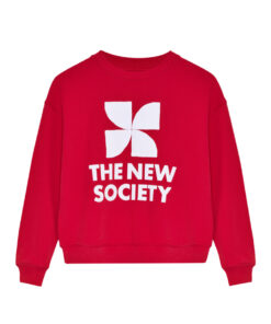 The New Society - TNS Logo Teen Sweatshirt Tulip Red