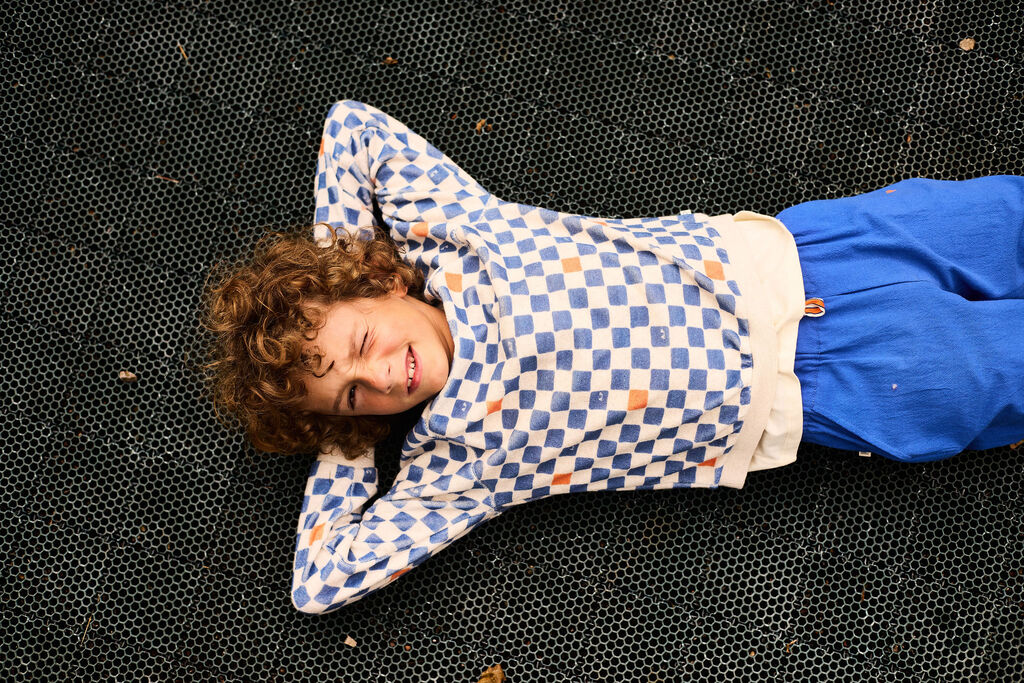 Arsene et les Pipelettes - Terry Sweatshirt EPONGE DAMIER, checkered, Biobaumwolle – Bild 4