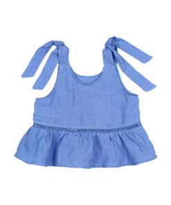 Buho Barcelona - Leinentop, blau, Biobaumwolle