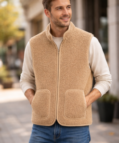 Alwero - Bodywarmer RUDI Adult, Tan, Biowolle ultra light