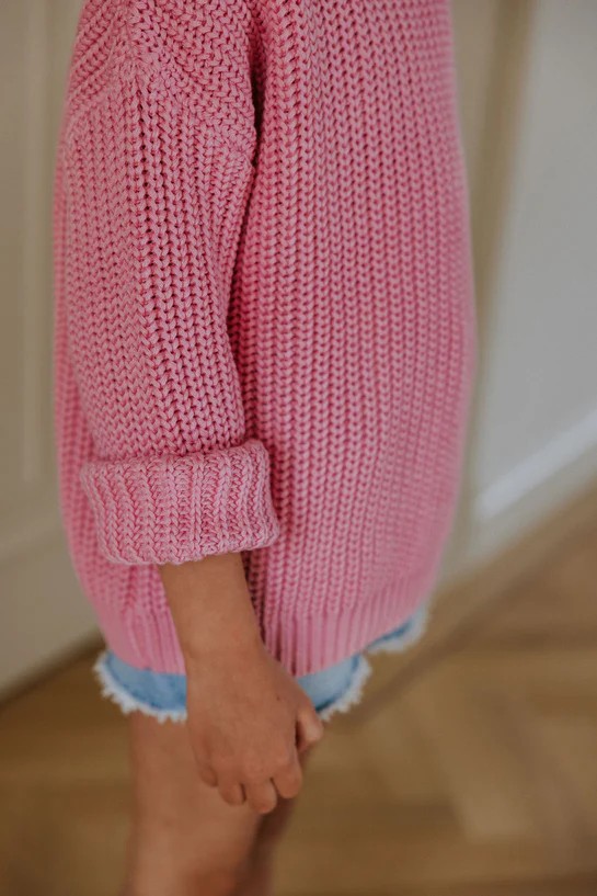 YUKI - Knitted Sweater, BUBBLEGUM, Bio Baumwolle – Bild 2