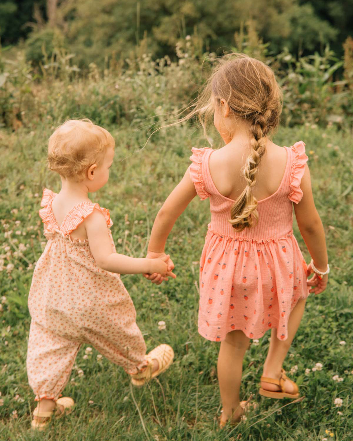 Buho Barcelona - Jumpsuit Picnic Baby, Coral, Biobaumwolle – Bild 3