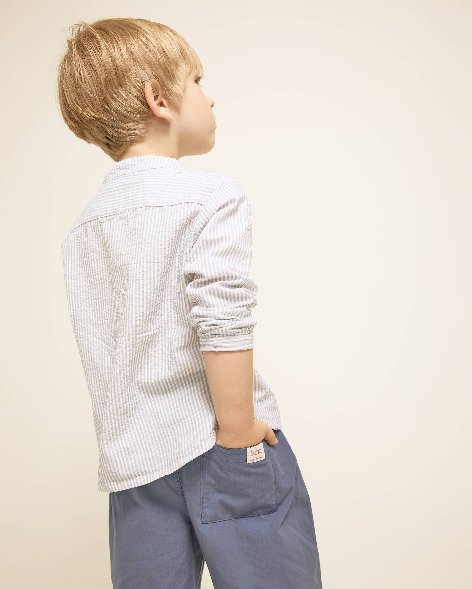 Buho Barcelona - Shirt gestreift, blau, Biobaumwolle – Bild 4