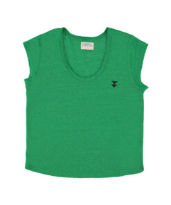 Sisters Department - T-Shirt Round Neck, green, Leinen