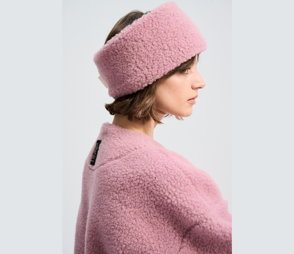 Alwero - Stirnband / Halswärmer VOVO, BUBBLE GUM, Biowolle, ultra light – Bild 5