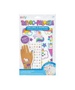 OOLY - Tattoos & Nagelsticker temporär "Tattoo-Palooza", Einhorn & Regenbogen
