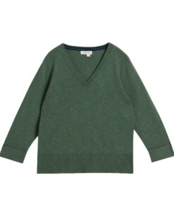 White Stuff - Pullover ELODY Leinen,  khaki, Biobaumwolle