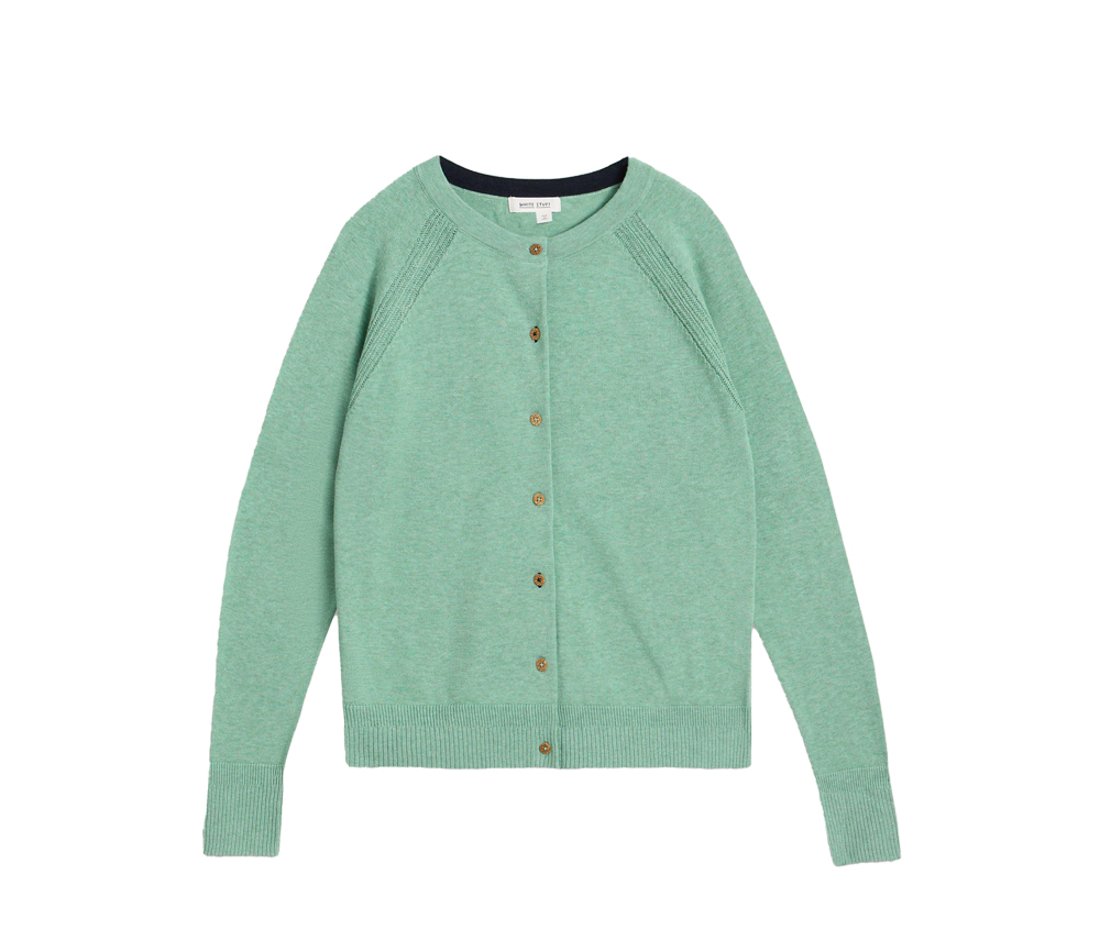 White Stuff - Cardigan LULU, teal, Biobaumwolle