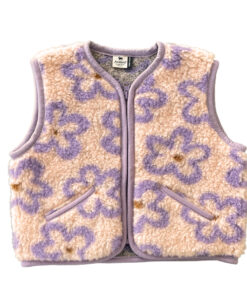 Alwero - Bodywarmer "POS" Junior, FLOWS APRICOT, Merinowolle, ultra light - LIMITED EDITION