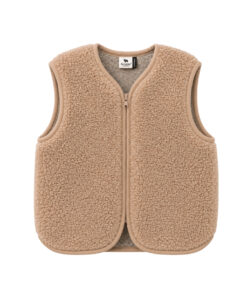Alwero - Weste "ALF ZIP" JUNIOR, TAN, Merinowolle