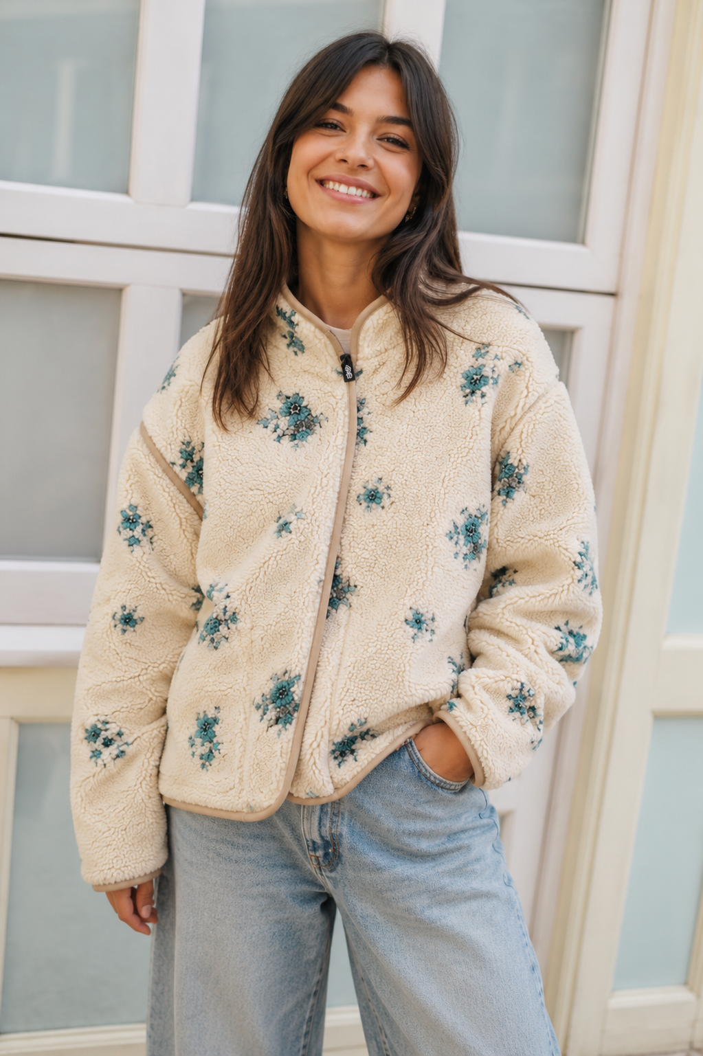 Alwero - Jacke BLOOM, Oversize, WILD ROSE, Merinowolle, ultra light