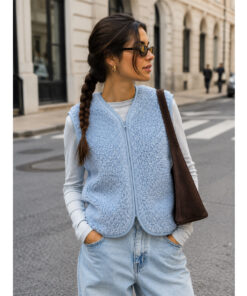Alwero - Weste "ALF ZIP" Adult, Icy Blue, Merinowolle