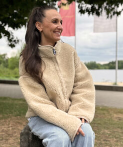 Alwero - Jacke BLOOM, Oversize, SAND BROWN, Merinowolle, ultra light