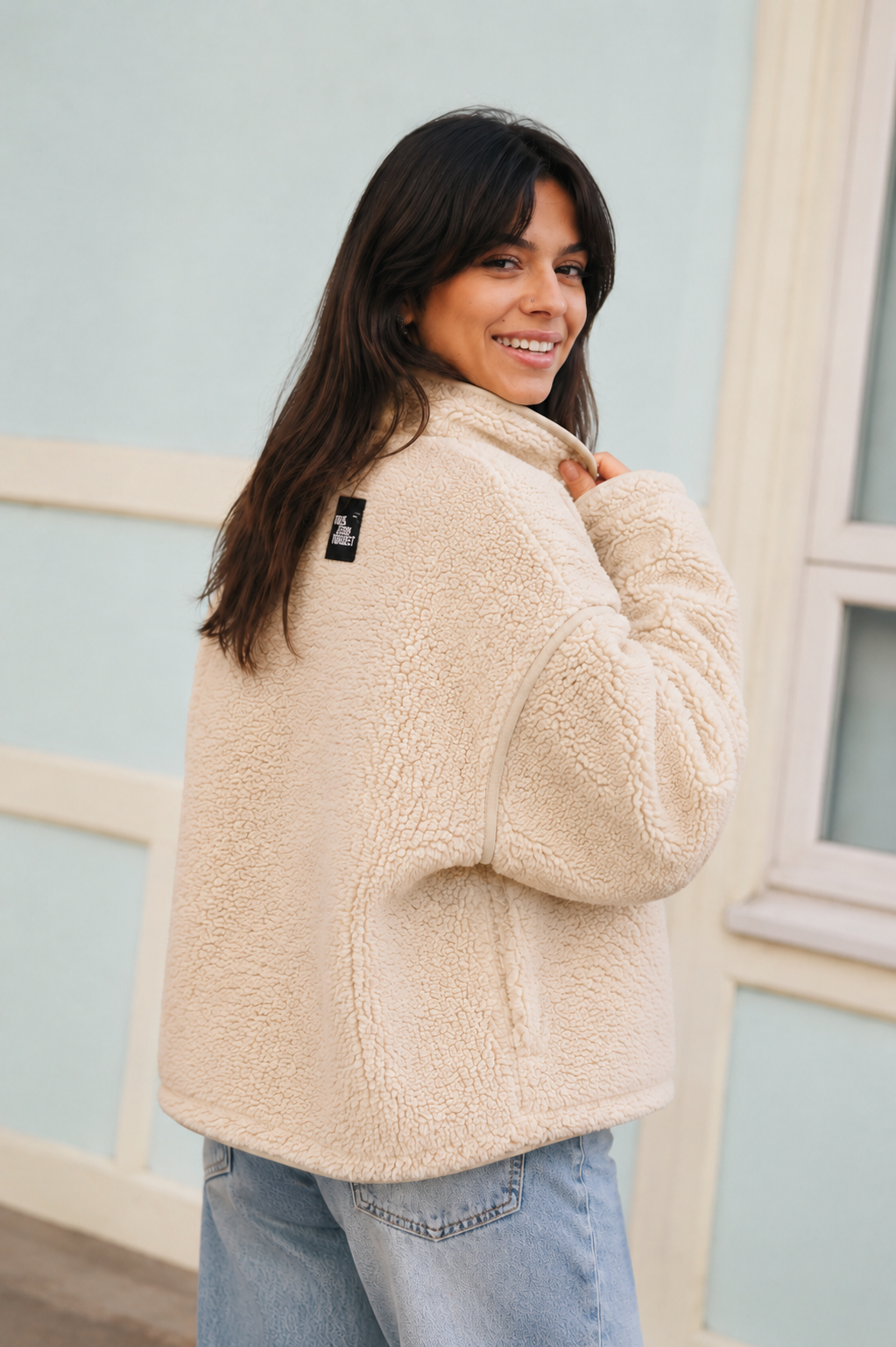 Alwero - Jacke BLOOM, Oversize, SAND BROWN, Merinowolle, ultra light – Bild 2