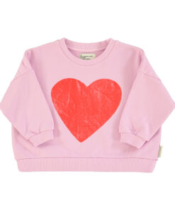 PiuPiuChick - Sweatshirt "HEART", Lilac, Biobaumwolle
