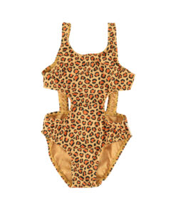 PiuPiuChick - Badeanzug Trikini "Leopard Print", Mustard