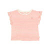 Buho Barcelona - T-Shirt Girly gestreift, coral, Biobaumwolle