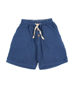Buho Barcelona - Bermudashorts Musselin, blau, Biobaumwolle
