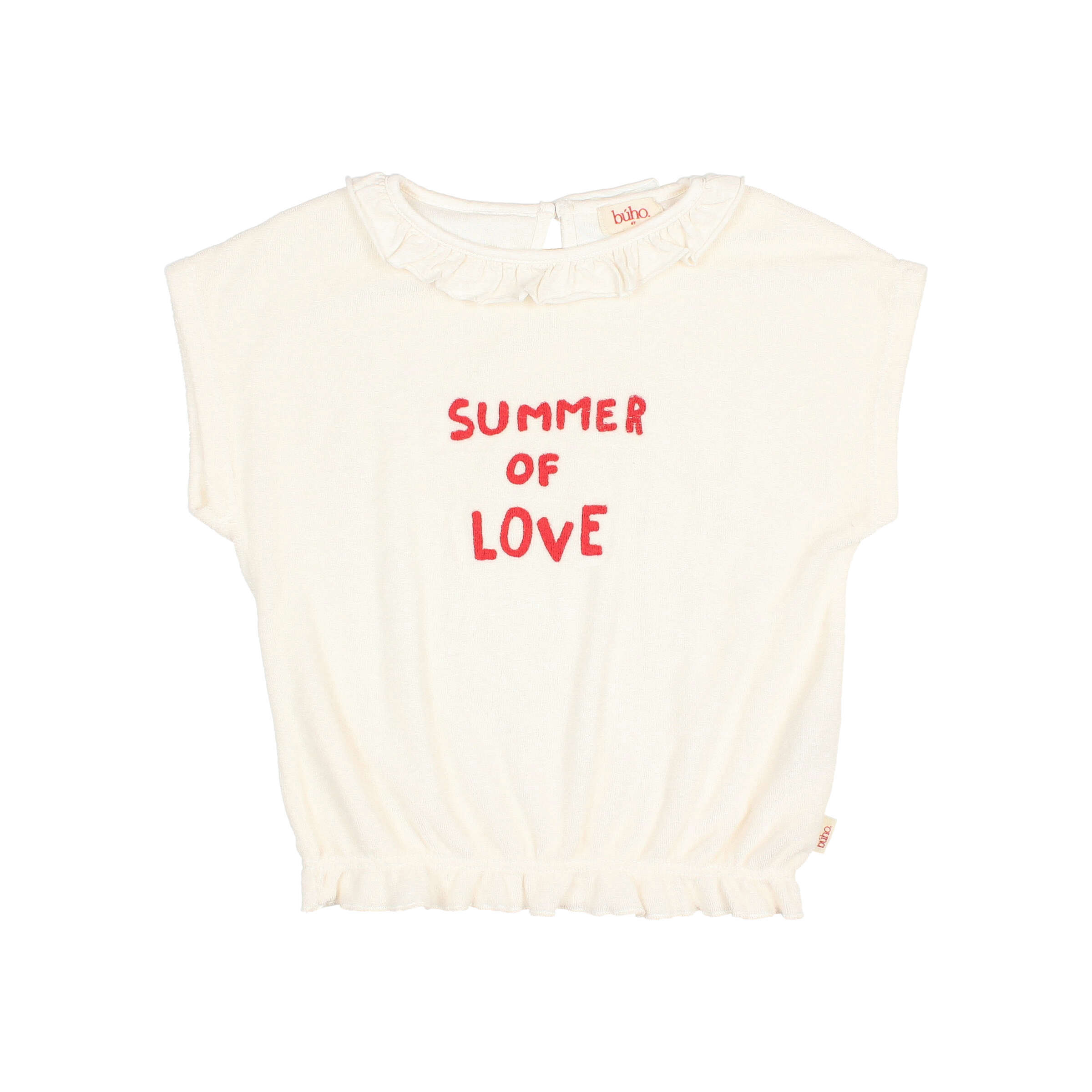 Buho Barcelona - T-Shirt Frottee Girly, ecru, Biobaumwolle