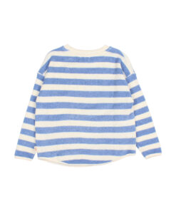 Buho Barcelona - Sweatshirt Frottee gestreift, blau, Biobaumwolle – Bild 2