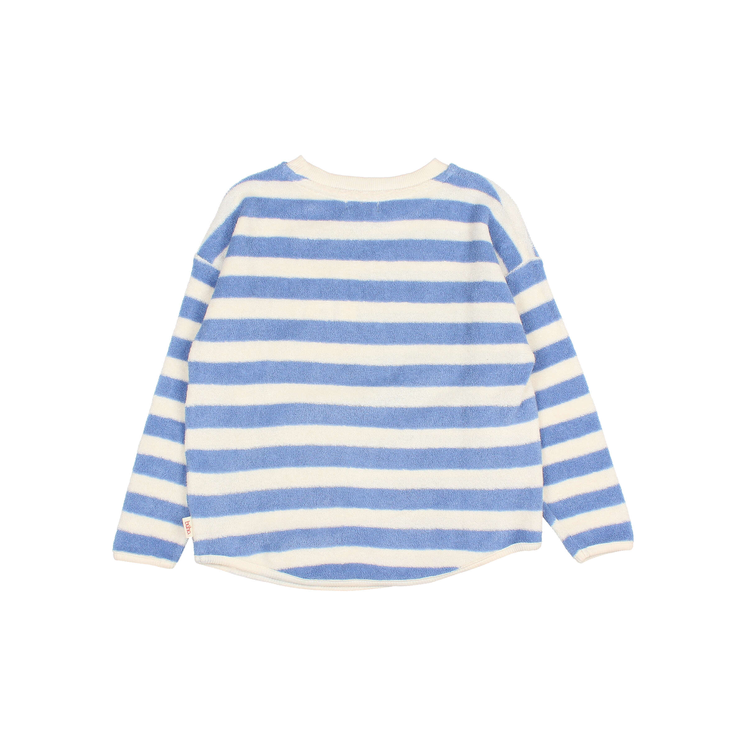 Buho Barcelona - Sweatshirt Frottee gestreift, blau, Biobaumwolle – Bild 2