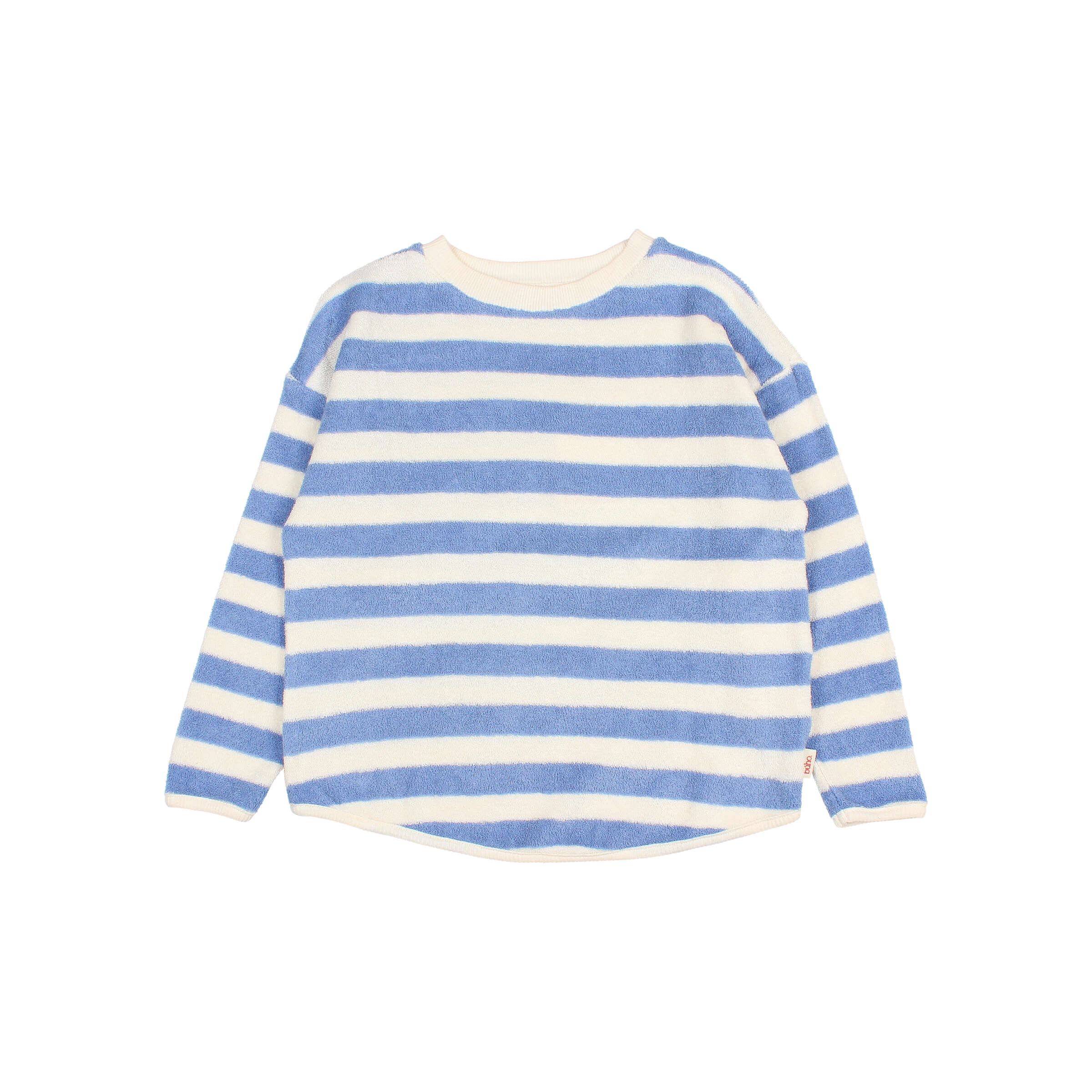 Buho Barcelona - Sweatshirt Frottee gestreift, blau, Biobaumwolle