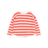 Buho Barcelona - Sweatshirt Frottee gestreift, Coral, Biobaumwolle