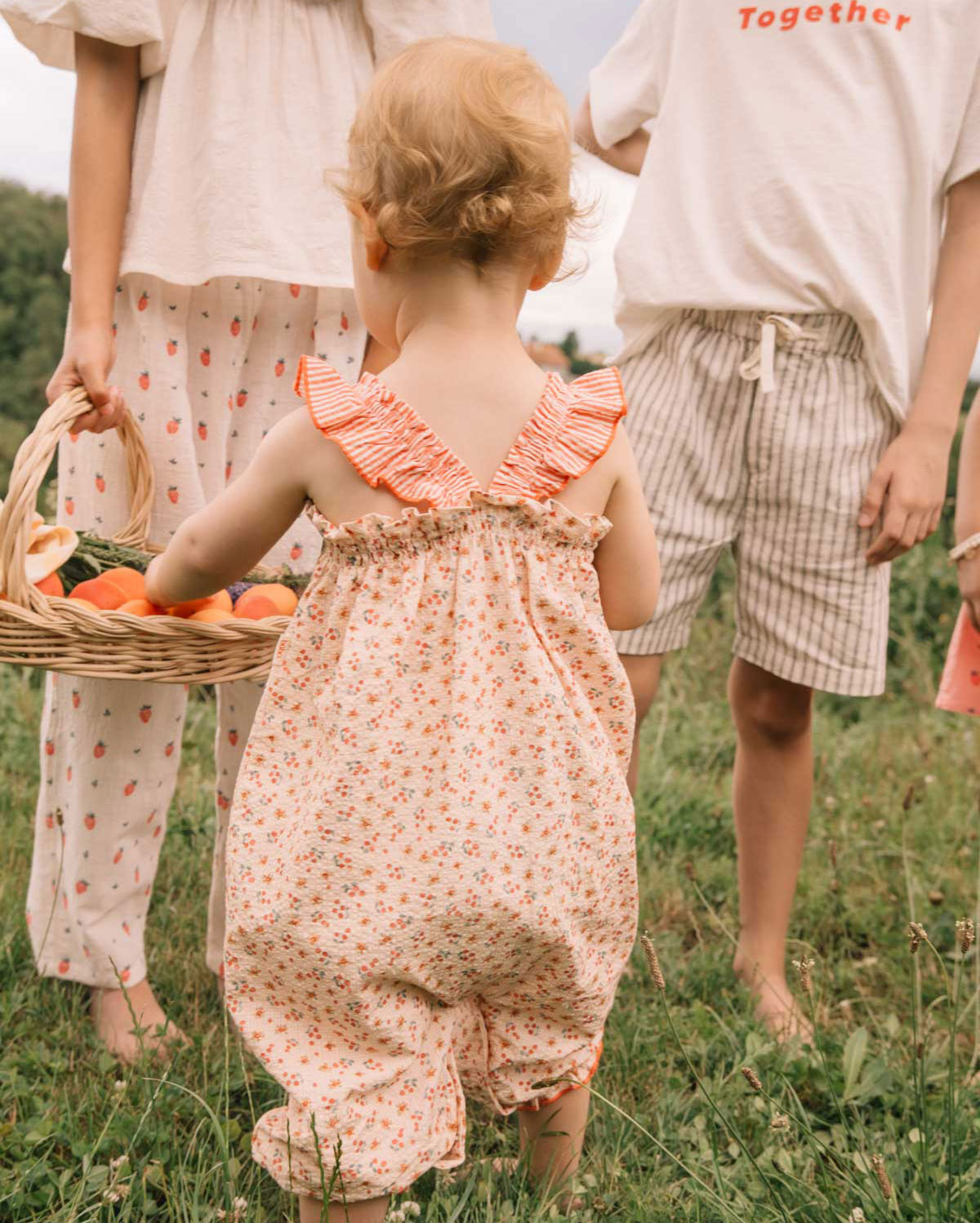 Buho Barcelona - Jumpsuit Picnic Baby, Coral, Biobaumwolle – Bild 4