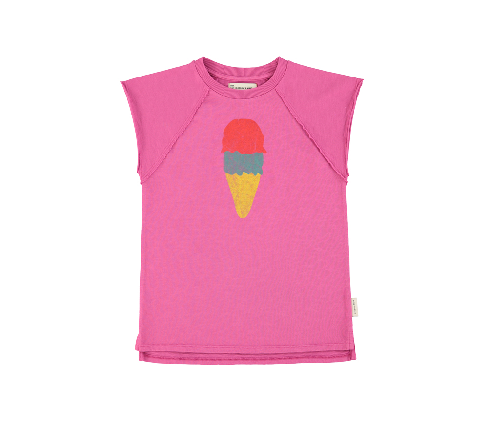 PiuPiuChick - Kleid T-Shirt "EIS", fuchsia, Baumwolle