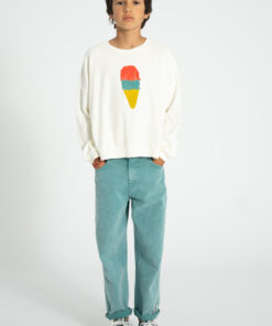 PiuPiuChick - Sweatshirt Frottee "ICE CREAM", ecru, Biobaumwolle – Bild 3